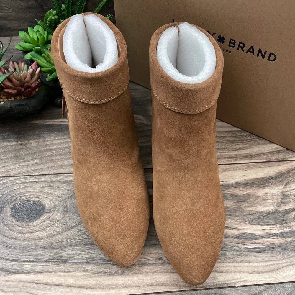 NIB Lucky Brand Zakina Side Fringe Ankle Bootie - Picture 4 of 11